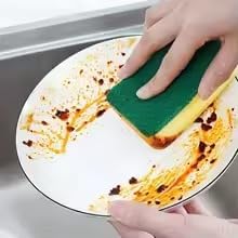 Kitchen Dishwashing Sponges, Dual-Layer Cleaning Pads with Scouring Surface, Pack of 10|B0FQHSNTMC