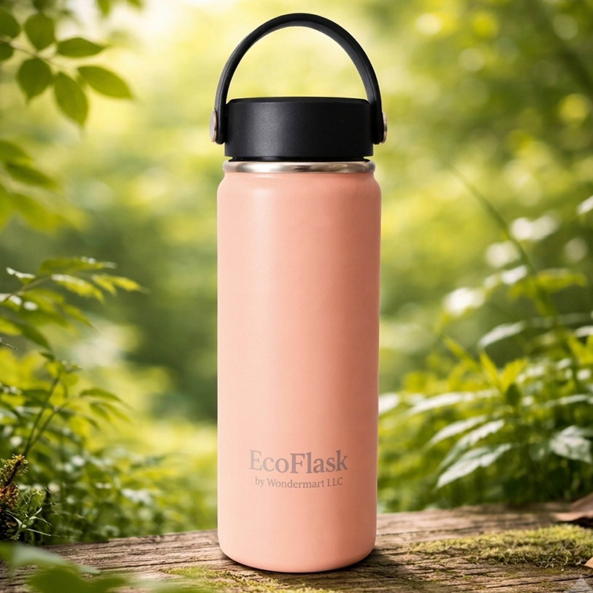 EcoFlask Stainless Steel Insulated Water Bottle with Carry Handle, 32oz and 18oz, Wide Mouth, Double Wall Vacuum Insulated, Multiple Colours